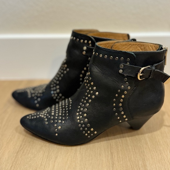 Joie Bickson Studded Black Leather Booties - Picture 4 of 9